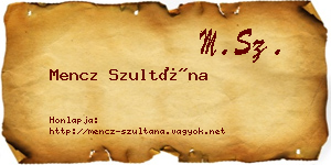 Mencz Szultána névjegykártya